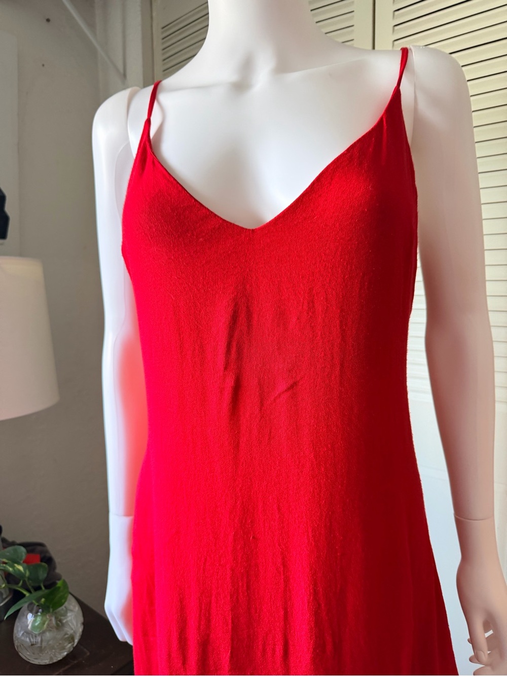 Reformation Bright Red Slip Dress with Slit size L - Picture 4 of 11